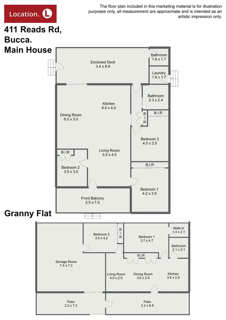 Floorplan of Homely rural property listing, 411 Reads Road, Bucca QLD 4670