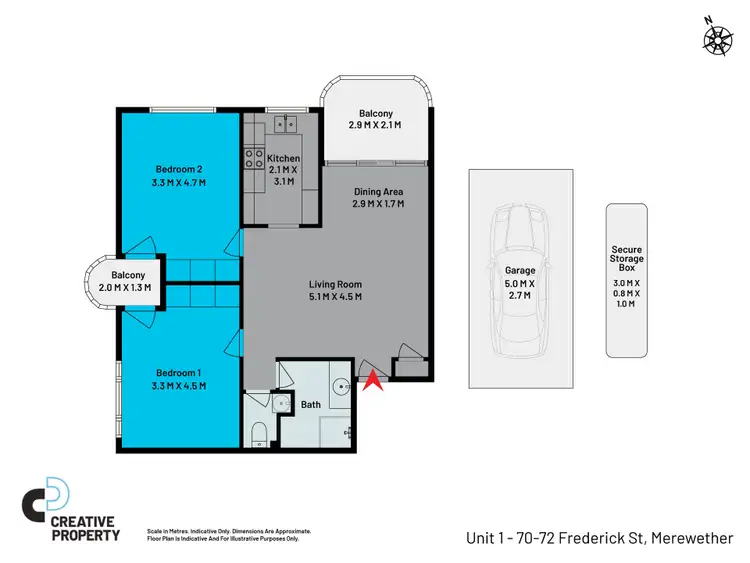Floorplan of Homely unit listing, 1/70-72 Frederick Street, Merewether NSW 2291