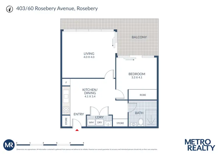 Floorplan of Homely apartment listing, 403/60 Rosebery Avenue, Rosebery NSW 2018
