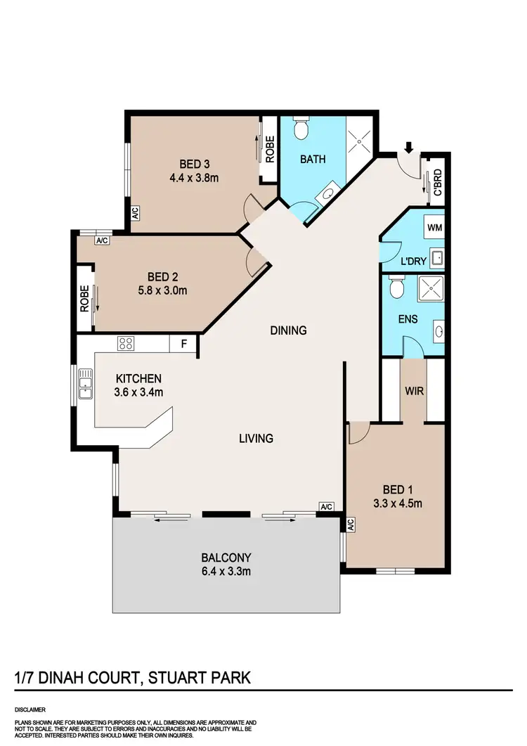 Floorplan of Homely apartment listing, 1/7 Dinah Court, Stuart Park NT 820