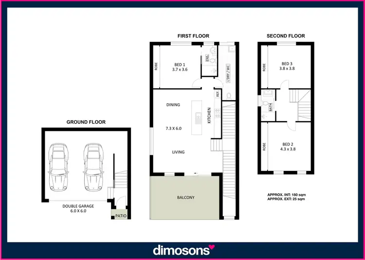 Floorplan of Homely townhouse listing, 3/37 Whimbrel Avenue, Lake Heights NSW 2502