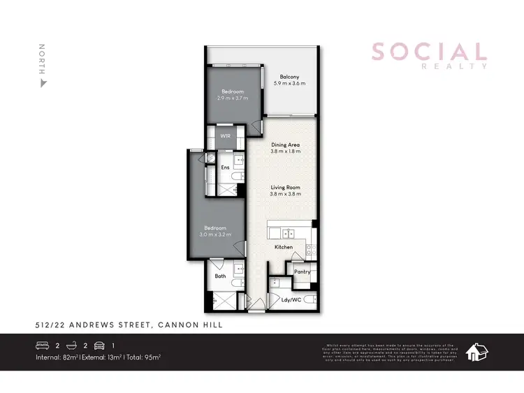 Floorplan of Homely apartment listing, 512/22 Andrews Street, Cannon Hill QLD 4170