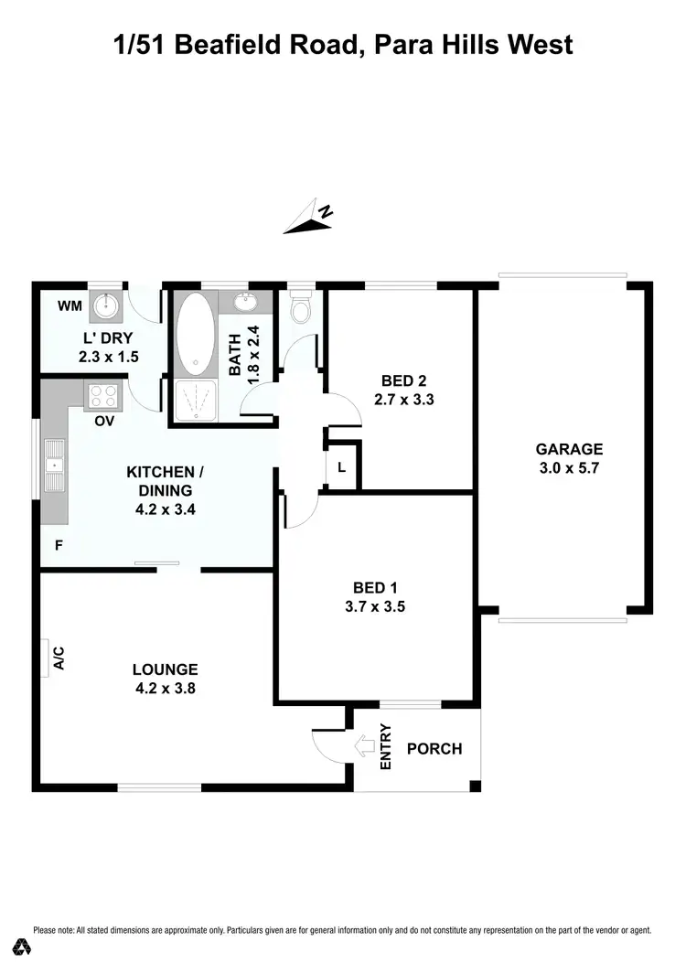 Floorplan of Homely apartment listing, 1/51 Beafield Road, Para Hills West SA 5096