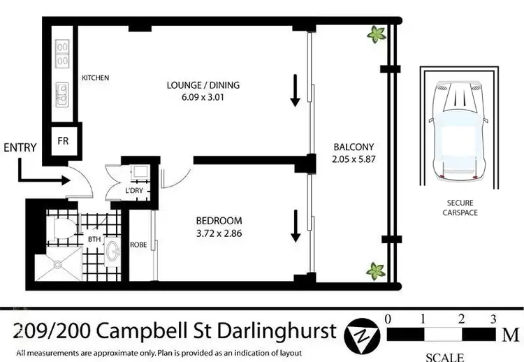 Floorplan of Homely apartment listing, 209/200 Campbell Street, Surry Hills NSW 2010
