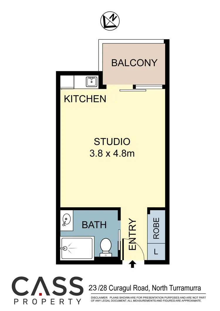 Floorplan of Homely studio listing, A23/28 Curagul Road, North Turramurra NSW 2074