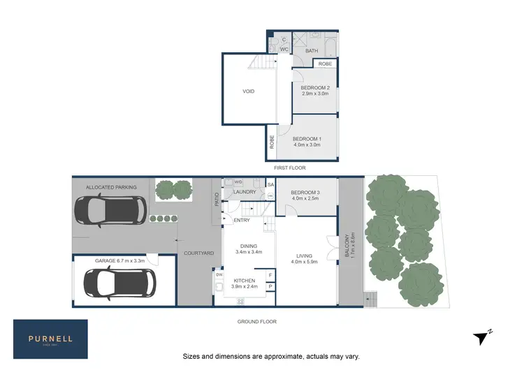 Floorplan of Homely townhouse listing, 12/8 Teague Street, Cook ACT 2614