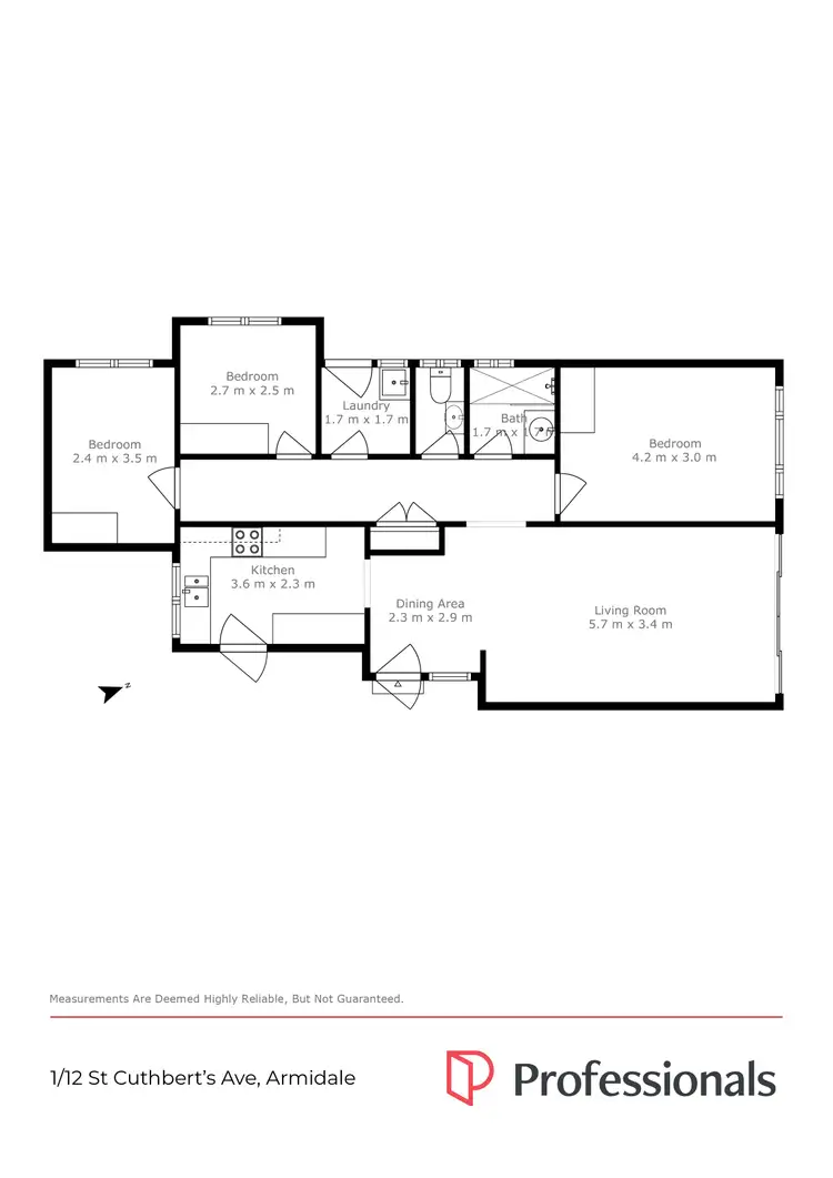 Floorplan of Homely unit listing, 1/12 St Cuthberts Avenue, Armidale NSW 2350