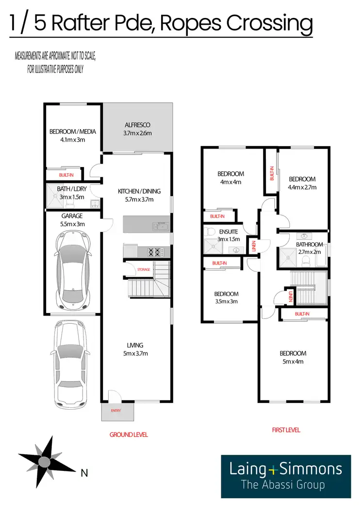 Floorplan of Homely townhouse listing, 1/5 Rafter Parade, Ropes Crossing NSW 2760