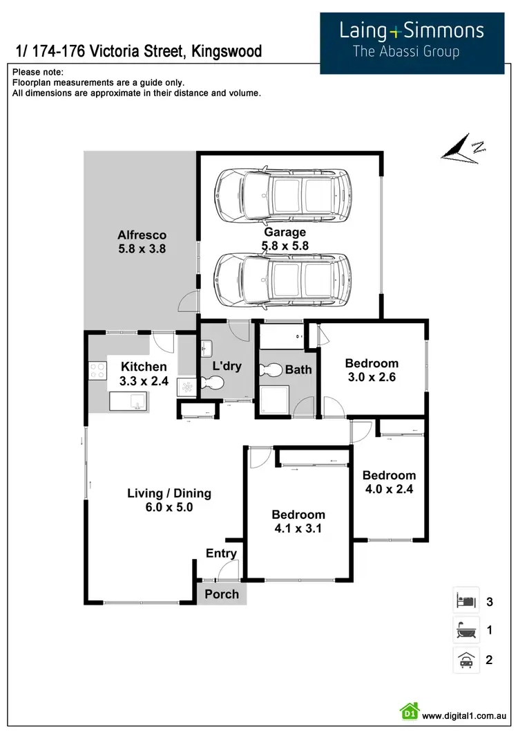 Floorplan of Homely townhouse listing, 1/174-176 Victoria Street, Kingswood NSW 2747