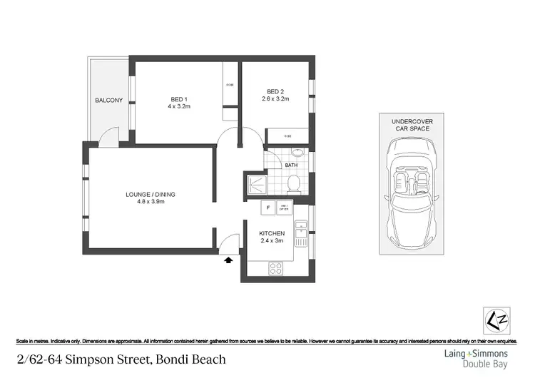 Floorplan of Homely apartment listing, 2/62-64 Simpson Street, Bondi Beach NSW 2026