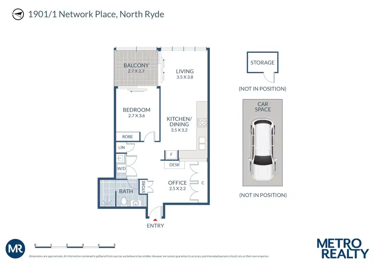 Floorplan of Homely apartment listing, 1901/1 Network Place, North Ryde NSW 2113