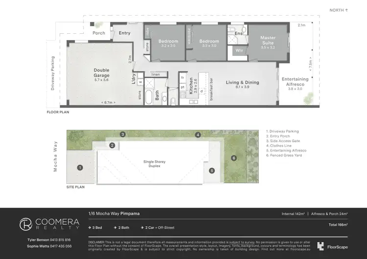 Floorplan of Homely semi-detached listing, 1/6 Mocha Way, Pimpama QLD 4209