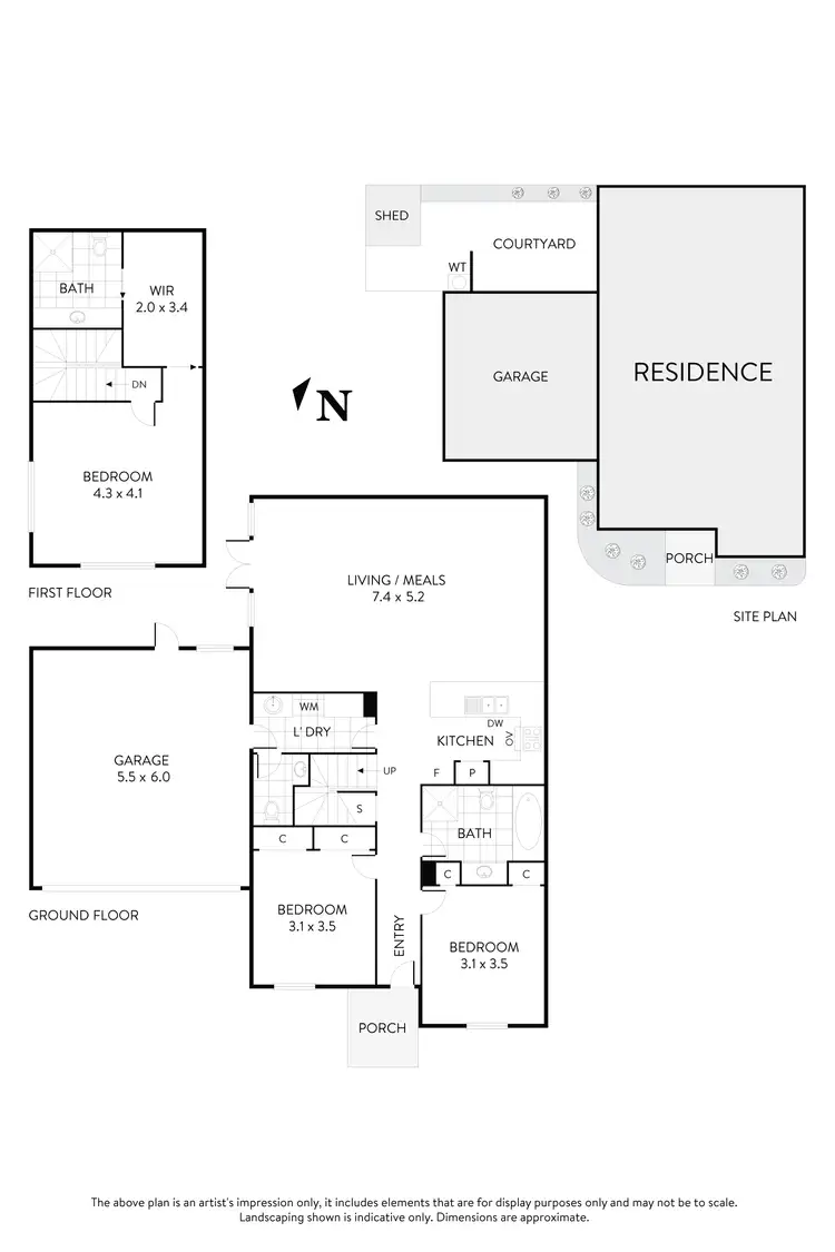 Floorplan of Homely townhouse listing, 3/76 Market Street, Essendon VIC 3040