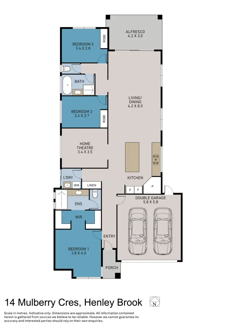 Floorplan of Homely house listing, 14 Mulberry Crescent, Henley Brook WA 6055