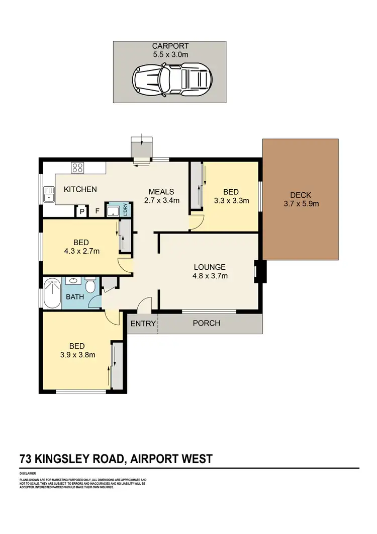 Floorplan of Homely house listing, 73 Kingsley Road, Airport West VIC 3042