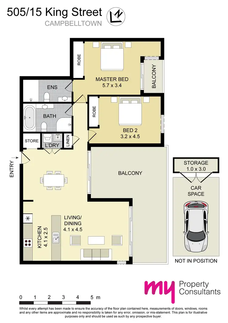 Floorplan of Homely apartment listing, 505/15 King Street, Campbelltown NSW 2560