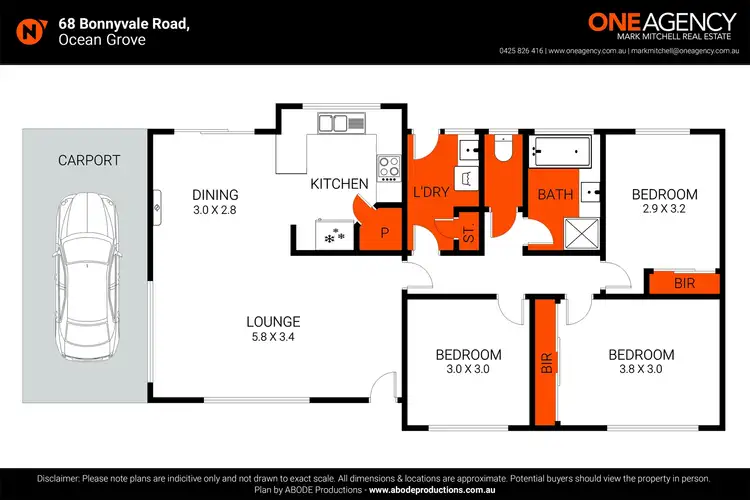 Floorplan of Homely house listing, 68 Bonnyvale Road, Ocean Grove VIC 3226