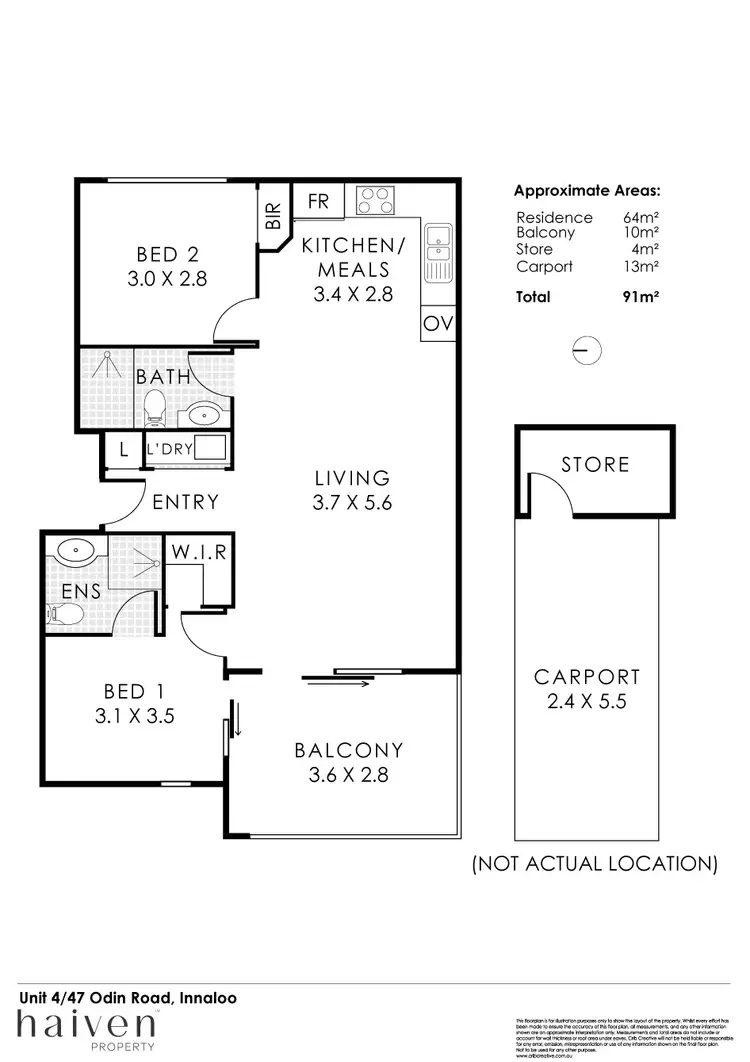 Floorplan of Homely apartment listing, 4/47 Odin Road, Innaloo WA 6018