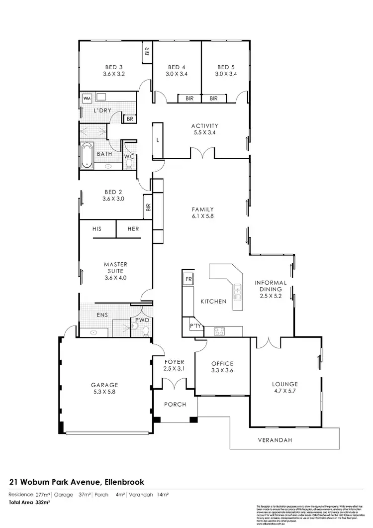 Floorplan of Homely house listing, 21 Woburn Park Avenue, Ellenbrook WA 6069
