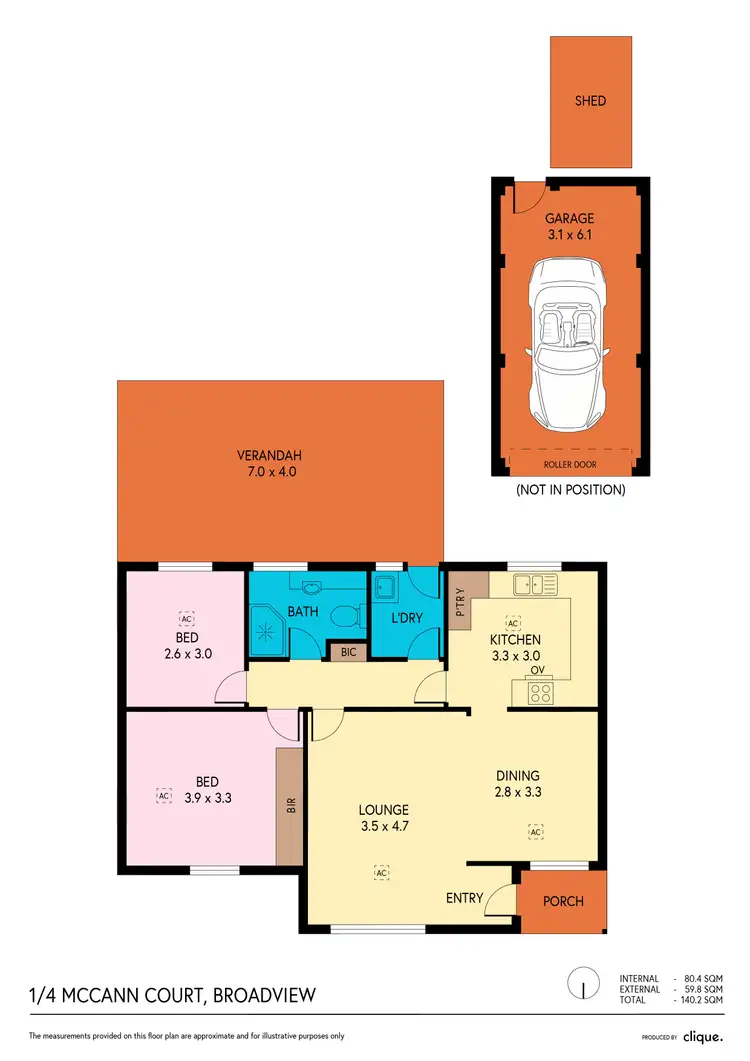 Floorplan of Homely unit listing, 1/4 McCann Court, Broadview SA 5083