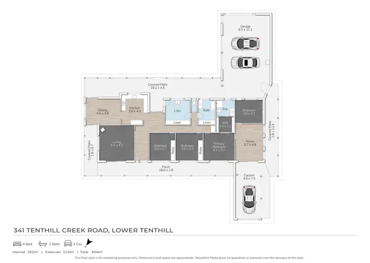 Floorplan of Homely rural property listing, 341 Tenthill Creek Road, Lower Tenthill QLD 4343