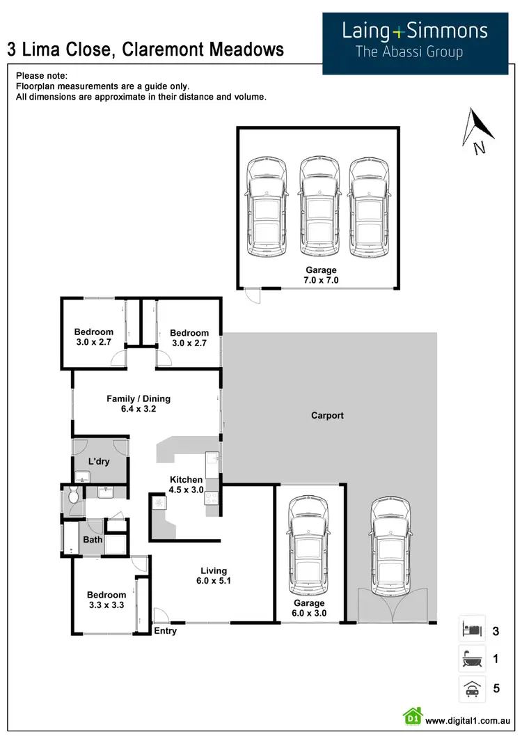 Floorplan of Homely house listing, 3 Lima Close, Claremont Meadows NSW 2747