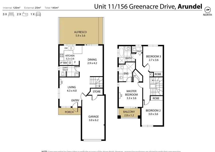 Floorplan of Homely townhouse listing, 11/156 Greenacre Drive, Arundel QLD 4214