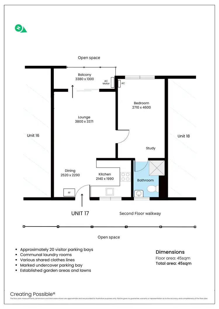 Floorplan of Homely unit listing, 17/93 Herdsman Parade, Wembley WA 6014