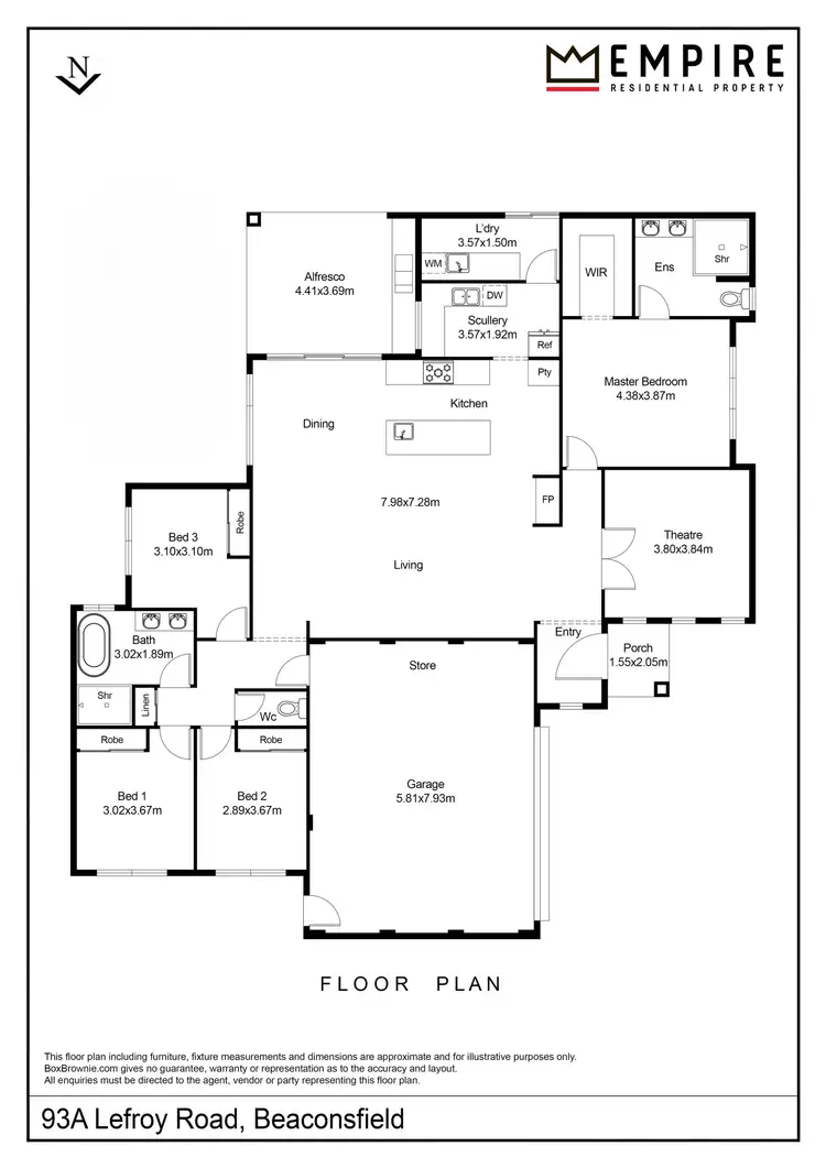 Floorplan of Homely house listing, 93A Lefroy Road, Beaconsfield WA 6162