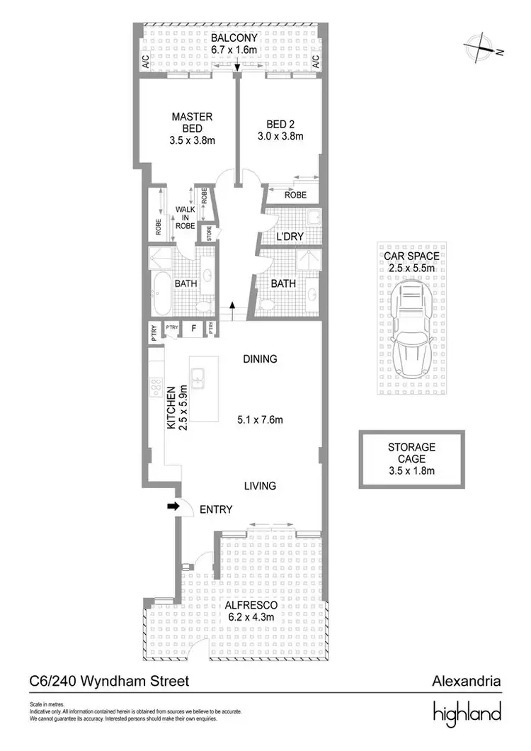 Floorplan of Homely apartment listing, C6/240 Wyndham Street, Alexandria NSW 2015