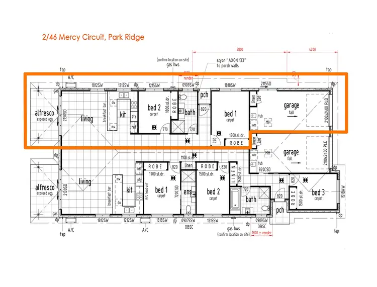 Floorplan of Homely semi-detached listing, 2/46 Mercy Circuit, Park Ridge QLD 4125