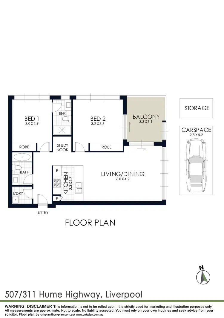 Floorplan of Homely apartment listing, 507/311 Hume Highway, Liverpool NSW 2170