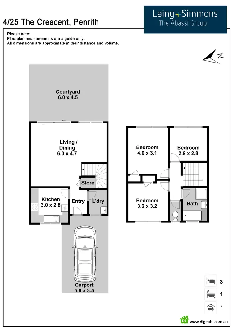 Floorplan of Homely townhouse listing, 4/25 The Crescent, Penrith NSW 2750
