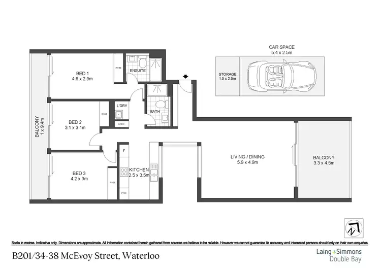 Floorplan of Homely apartment listing, 201b/34-38 McEvoy Street, Waterloo NSW 2017