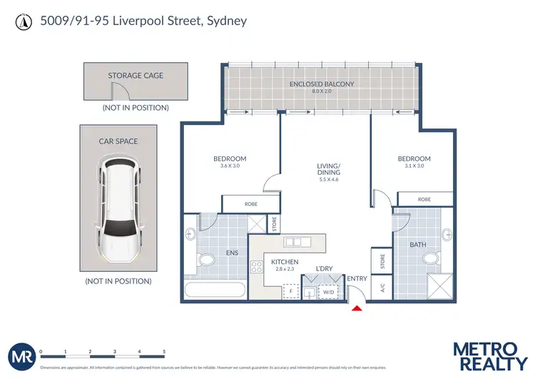 Floorplan of Homely apartment listing, 5009/93 Liverpool Street, Sydney NSW 2000