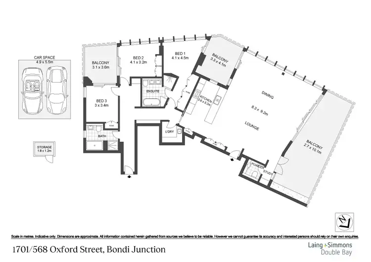 Floorplan of Homely apartment listing, Penthouse 1701/568 Oxford Street, Bondi Junction NSW 2022