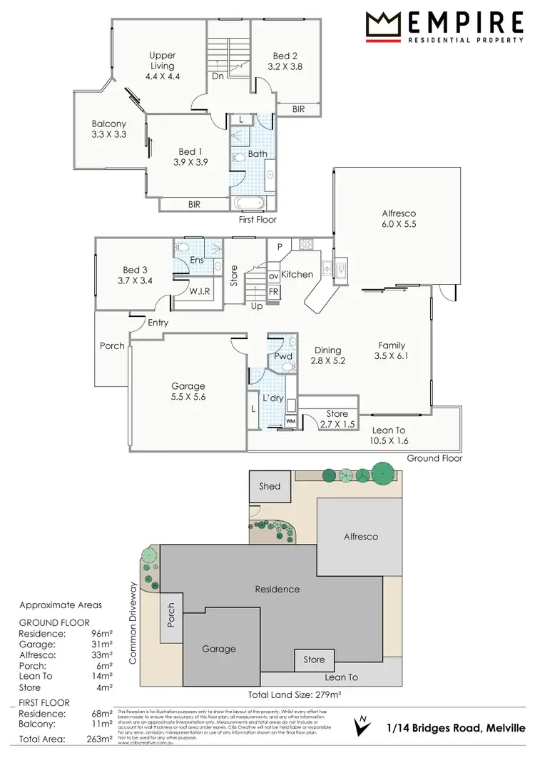 Floorplan of Homely townhouse listing, 1/14 Bridges Road, Melville WA 6156