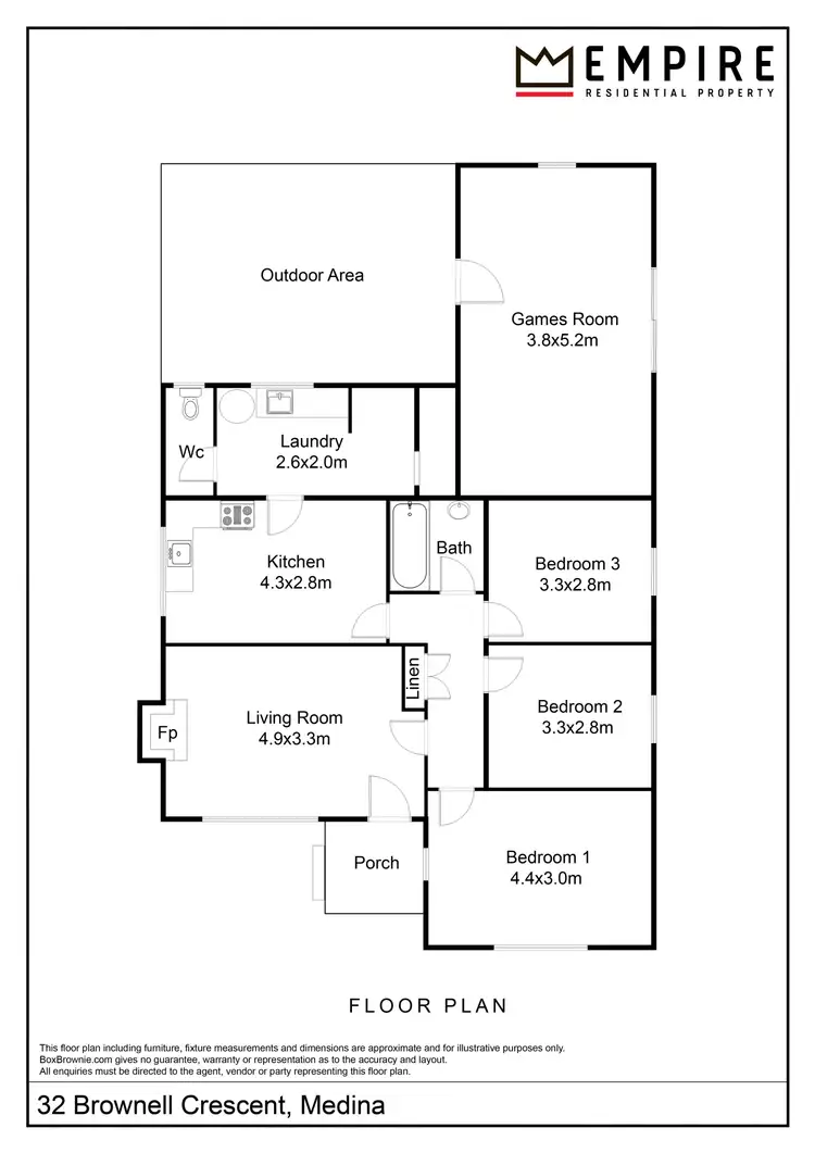 Floorplan of Homely house listing, 32 Brownell Crescent, Medina WA 6167