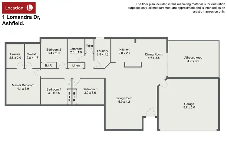 Floorplan of Homely house listing, 1 Lomandra Drive, Ashfield QLD 4670