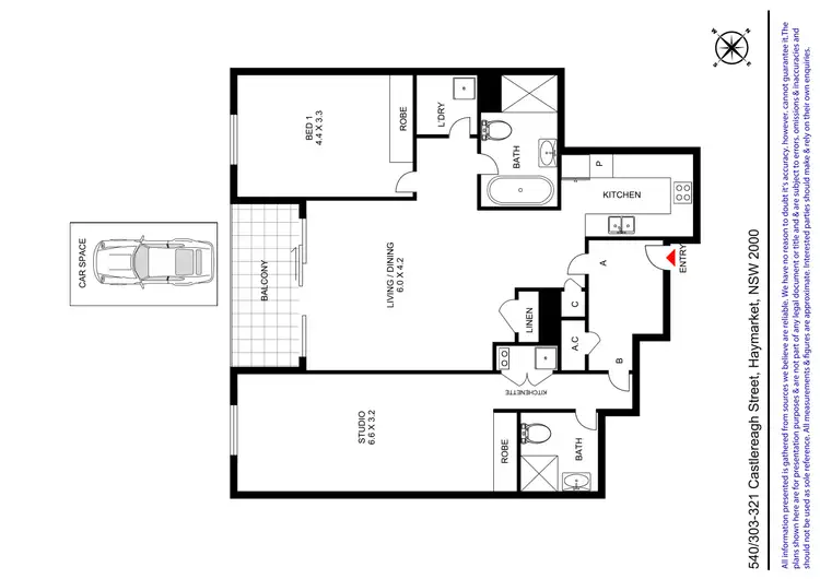 Floorplan of Homely apartment listing, 540/303-321 Castlereagh Street, Haymarket NSW 2000