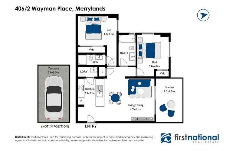 Floorplan of Homely apartment listing, 406/2 Wayman Place, Merrylands NSW 2160