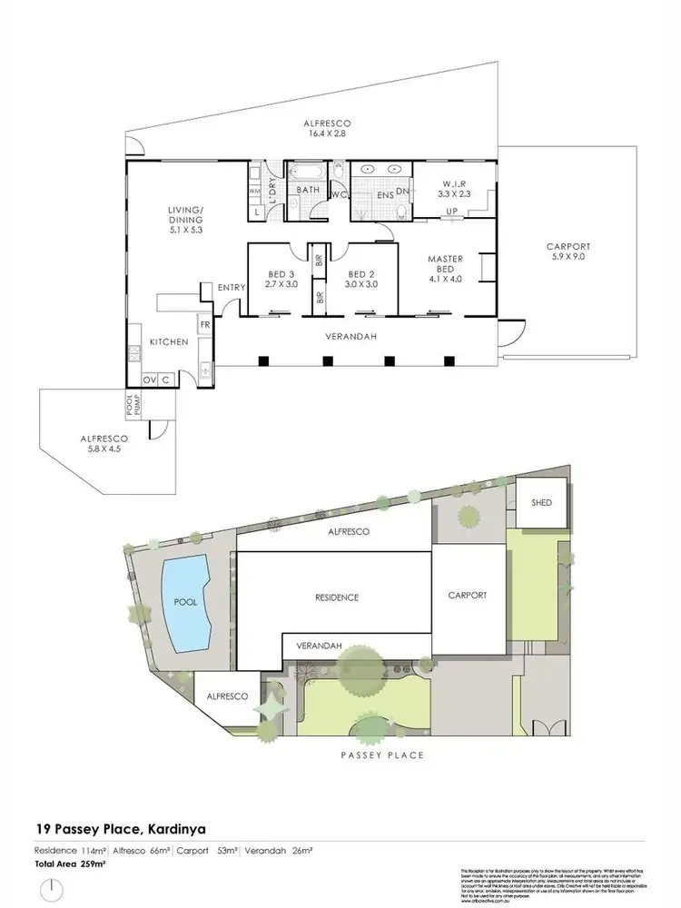 Floorplan of Homely house listing, 19 Passey Place, Kardinya WA 6163