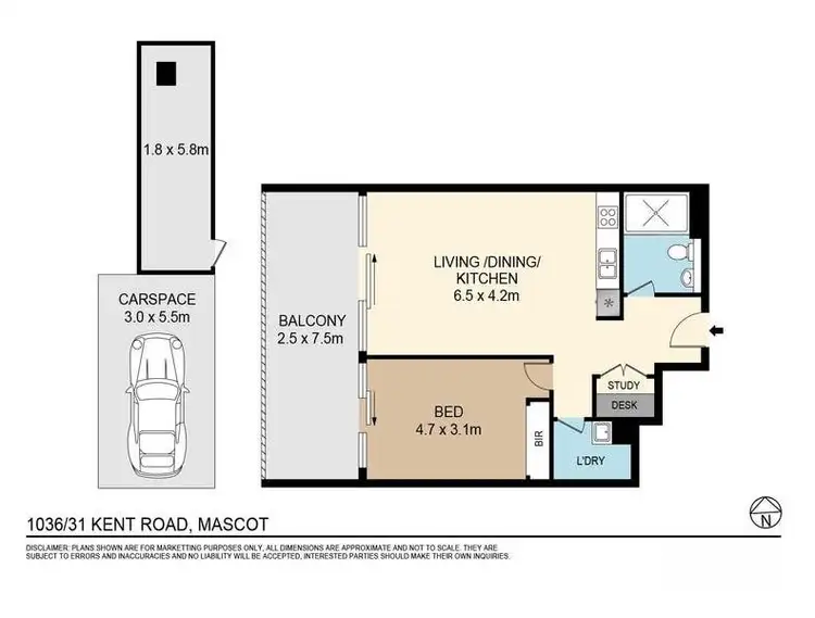Floorplan of Homely apartment listing, 1036/31 Kent Road, Mascot NSW 2020