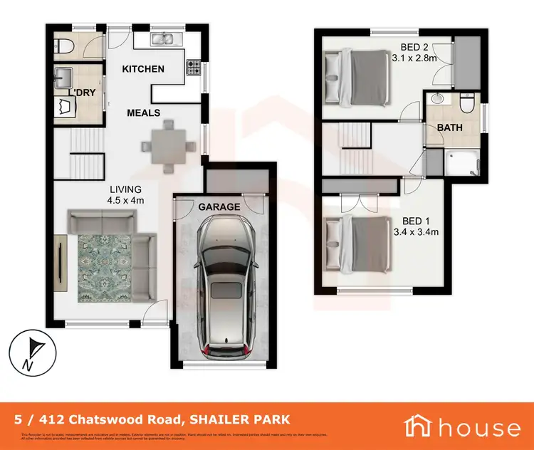Floorplan of Homely townhouse listing, 5/412 Chatswood Road, Shailer Park QLD 4128