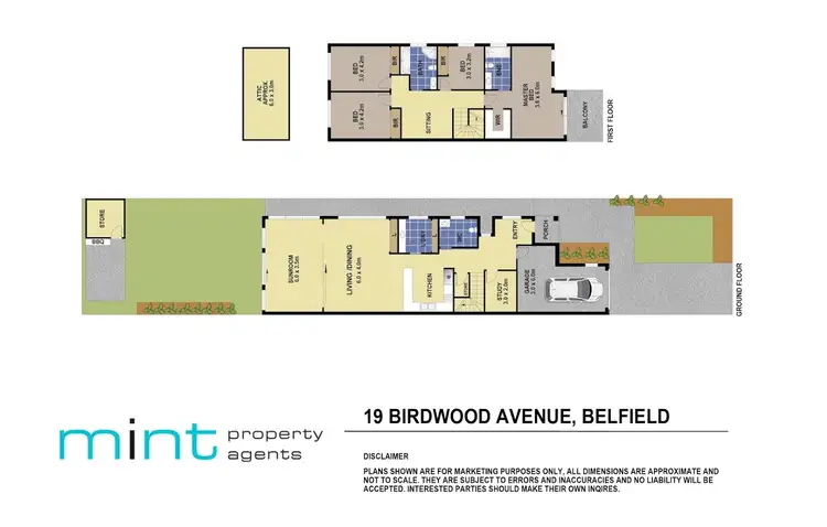 Floorplan of Homely semi-detached listing, 19 Birdwood Avenue, Belfield NSW 2191