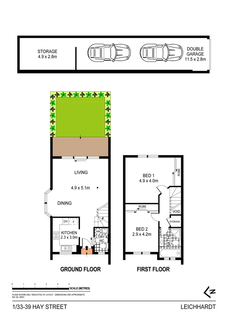 Floorplan of Homely townhouse listing, 1/33 Hay Street, Leichhardt NSW 2040