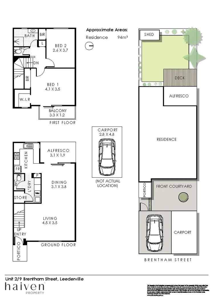 Floorplan of Homely townhouse listing, 2/9 Brentham Street, Leederville WA 6007