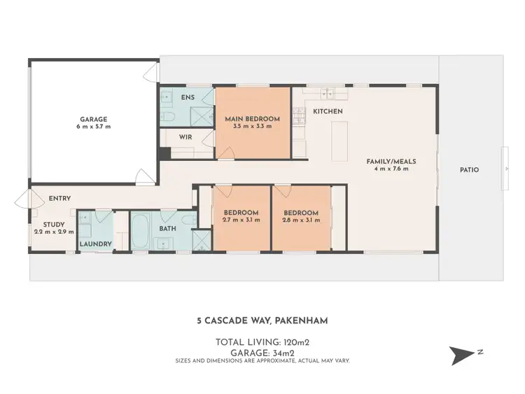 Floorplan of Homely house listing, 5 Cascade Way, Pakenham VIC 3810
