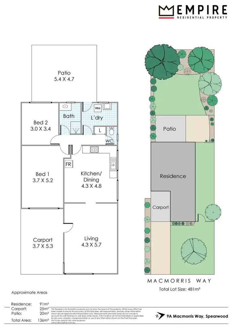 Floorplan of Homely semi-detached listing, 9A Macmorris Way, Spearwood WA 6163