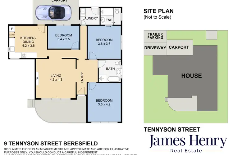 Floorplan of Homely house listing, 9 Tennyson Street, Beresfield NSW 2322